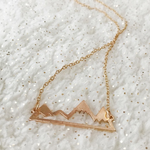 LAST ONE Mountain Range Gold Tone Necklace - Picture 2 of 6
